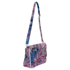 Brush Strokes On Marbling Patterns Shoulder Bag With Back Zipper by kaleidomarblingart