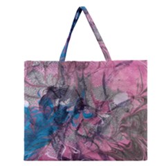 Brush Strokes On Marbling Patterns Zipper Large Tote Bag by kaleidomarblingart