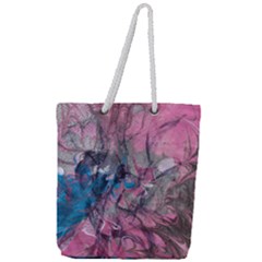 Brush Strokes On Marbling Patterns Full Print Rope Handle Tote (large) by kaleidomarblingart