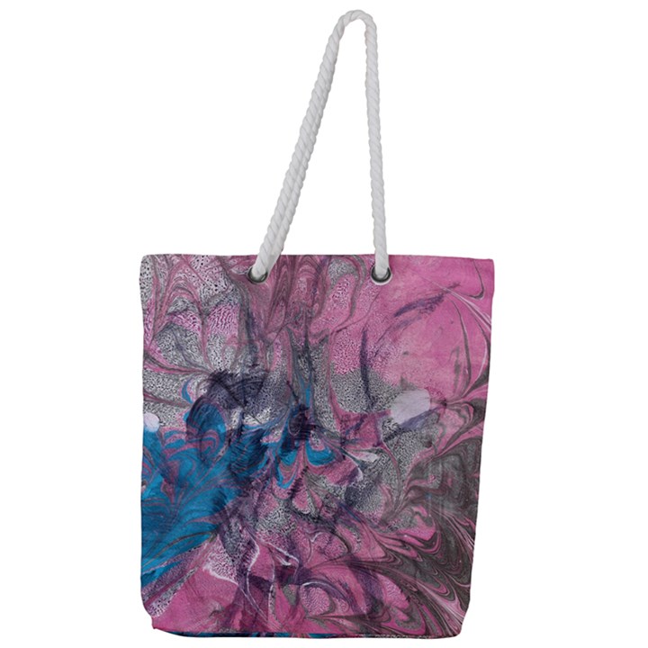 Brush strokes on marbling patterns Full Print Rope Handle Tote (Large)