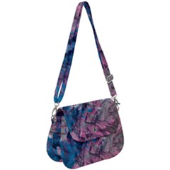 Brush Strokes On Marbling Patterns Saddle Handbag by kaleidomarblingart