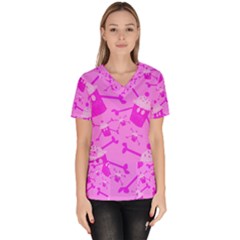 Cupycakespink Women s V-neck Scrub Top