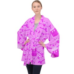 Cupycakespink Long Sleeve Velvet Kimono 