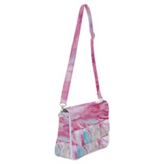 Abstract Marbling Shoulder Bag With Back Zipper by kaleidomarblingart