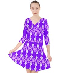 Jokerscullz Quarter Sleeve Front Wrap Dress