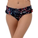 Multicolored Bubbles Motif Abstract Pattern Frill Bikini Bottom View1