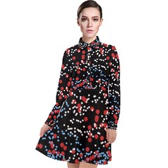 Multicolored Bubbles Motif Abstract Pattern Long Sleeve Chiffon Shirt Dress by dflcprintsclothing