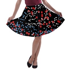 Multicolored Bubbles Motif Abstract Pattern A-line Skater Skirt by dflcprintsclothing