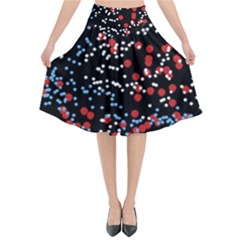 Multicolored Bubbles Motif Abstract Pattern Flared Midi Skirt by dflcprintsclothing