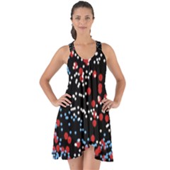 Multicolored Bubbles Motif Abstract Pattern Show Some Back Chiffon Dress by dflcprintsclothing