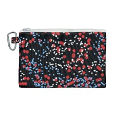 Multicolored Bubbles Motif Abstract Pattern Canvas Cosmetic Bag (large) by dflcprintsclothing