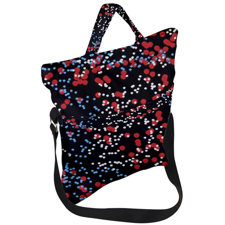 Multicolored Bubbles Motif Abstract Pattern Fold Over Handle Tote Bag