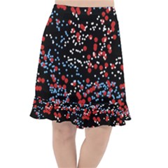 Multicolored Bubbles Motif Abstract Pattern Fishtail Chiffon Skirt by dflcprintsclothing