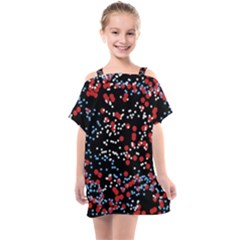 Multicolored Bubbles Motif Abstract Pattern Kids  One Piece Chiffon Dress by dflcprintsclothing