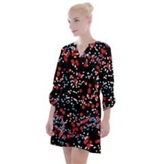 Multicolored Bubbles Motif Abstract Pattern Open Neck Shift Dress by dflcprintsclothing