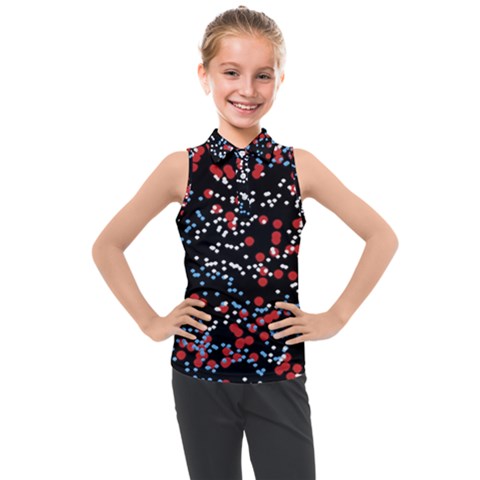 Multicolored Bubbles Motif Abstract Pattern Kids  Sleeveless Polo Tee by dflcprintsclothing