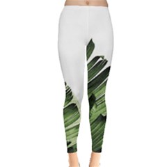 Green Banana Leaves Leggings  by goljakoff