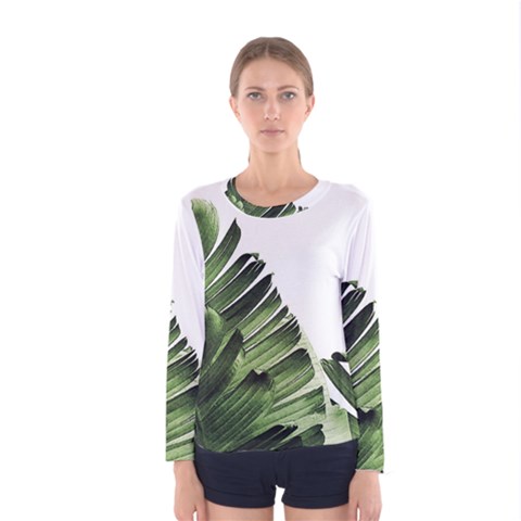 Green Banana Leaves Women s Long Sleeve Tee by goljakoff