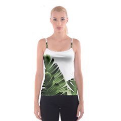 Green Banana Leaves Spaghetti Strap Top by goljakoff