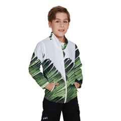 Green Banana Leaves Kids  Windbreaker by goljakoff