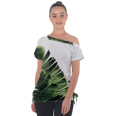 Green Banana Leaves Tie-up Tee by goljakoff