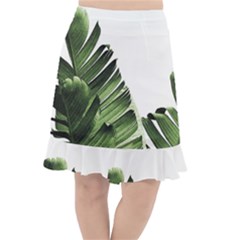 Green Banana Leaves Fishtail Chiffon Skirt by goljakoff