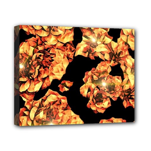 Copper Floral Canvas 10  X 8  (stretched) by Janetaudreywilson