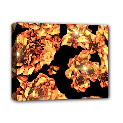 Copper Floral Deluxe Canvas 14  X 11  (stretched) by Janetaudreywilson