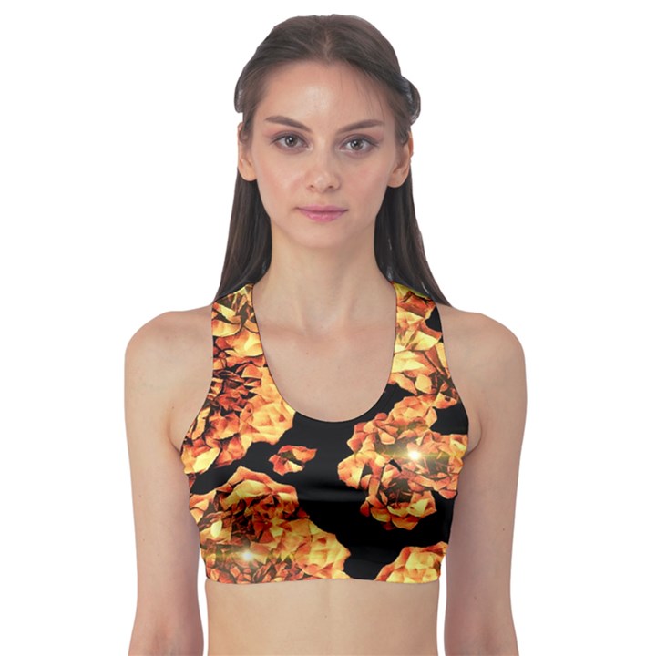 Copper Floral Sports Bra