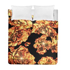 Copper Floral Duvet Cover Double Side (full/ Double Size) by Janetaudreywilson