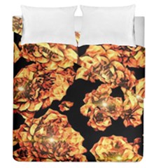 Copper Floral Duvet Cover Double Side (queen Size) by Janetaudreywilson