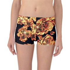 Copper Floral Reversible Boyleg Bikini Bottoms by Janetaudreywilson