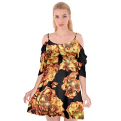 Copper Floral Cutout Spaghetti Strap Chiffon Dress by Janetaudreywilson