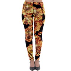 Copper Floral Lightweight Velour Leggings by Janetaudreywilson