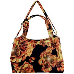 Copper Floral Double Compartment Shoulder Bag by Janetaudreywilson