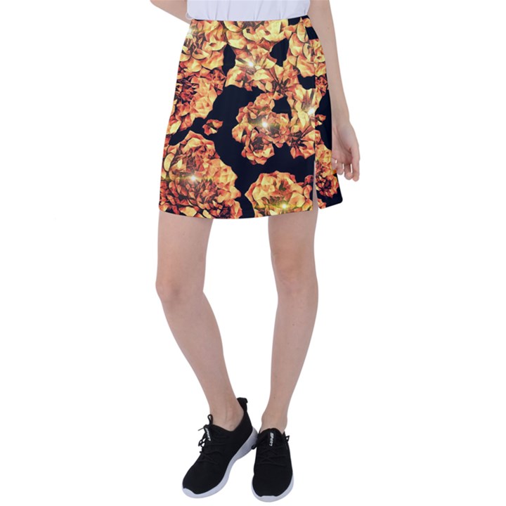 Copper Floral Tennis Skirt