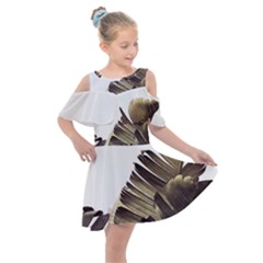 Vintage Banana Leaves Kids  Shoulder Cutout Chiffon Dress by goljakoff