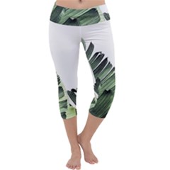 Banana Leaves Capri Yoga Leggings by goljakoff