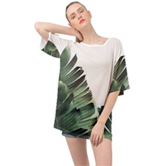 Banana Leaves Oversized Chiffon Top by goljakoff