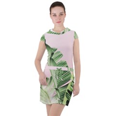 Palm Leaf Drawstring Hooded Dress by goljakoff