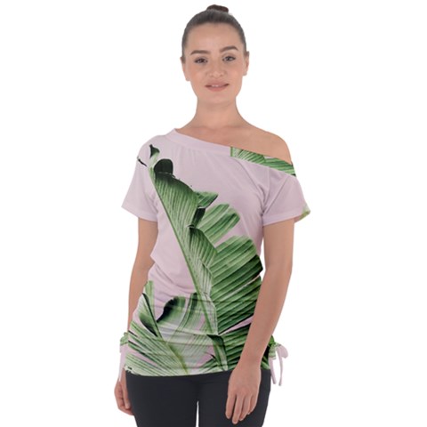 Palm Leaf Tie-up Tee by goljakoff