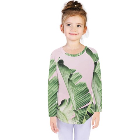 Palm Leaf Kids  Long Sleeve Tee by goljakoff