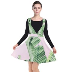 Palm Leaf Plunge Pinafore Dress by goljakoff