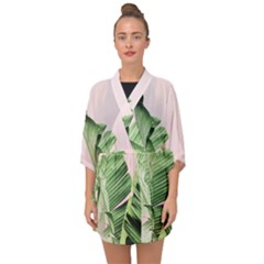 Palm Leaf Half Sleeve Chiffon Kimono by goljakoff