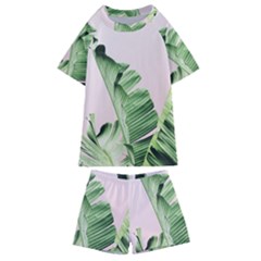 Palm Leaf Kids  Swim Tee And Shorts Set by goljakoff