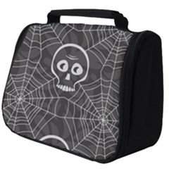 Skull And Spider Web On Dark Background Full Print Travel Pouch (big) by FloraaplusDesign