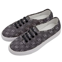 Skull And Spider Web On Dark Background Women s Classic Low Top Sneakers by FloraaplusDesign