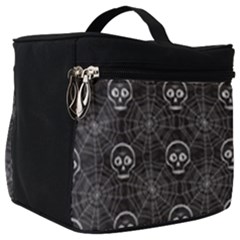 Skull And Spider Web On Dark Background Make Up Travel Bag (big) by FloraaplusDesign