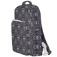 Skull And Spider Web On Dark Background Double Compartment Backpack by FloraaplusDesign