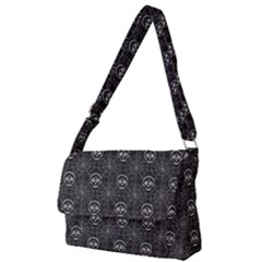 Skull And Spider Web On Dark Background Full Print Messenger Bag (l) by FloraaplusDesign